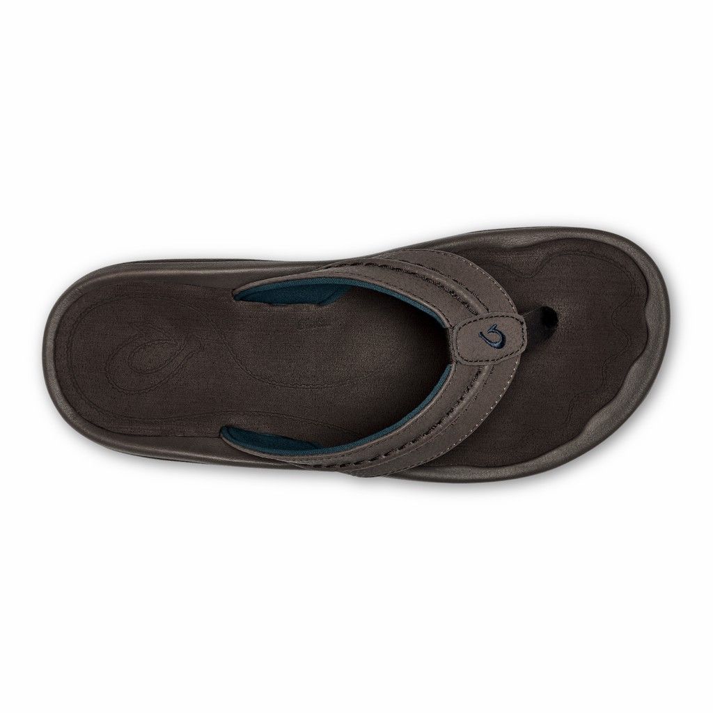 Olukai Men's Hokua Flip Flop - Dark Wood US432-790